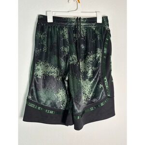 AND1 Mens Basketball Shorts Green Black Digital Camo Geometric ANM223SH16 Size M